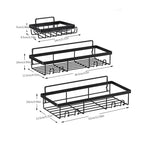 Caddie de douche noir antirouille avec crochet 3 PCS