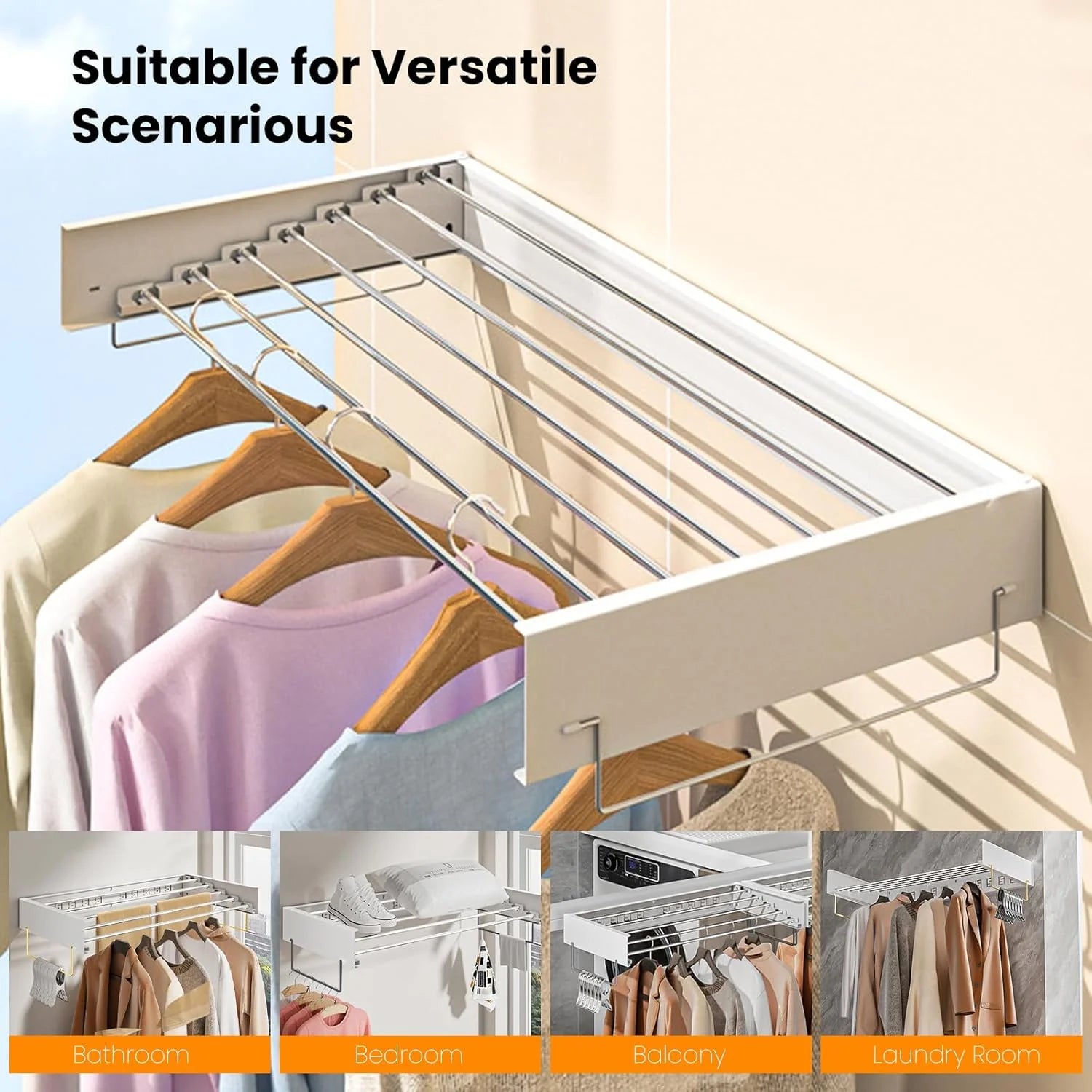 Étendoir à linge mural pliable