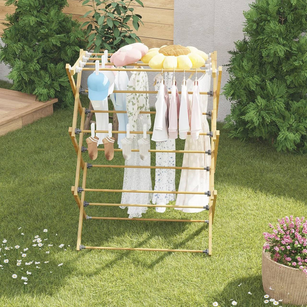 🧺 Séchoir à linge en bois – Pliable 🧺
